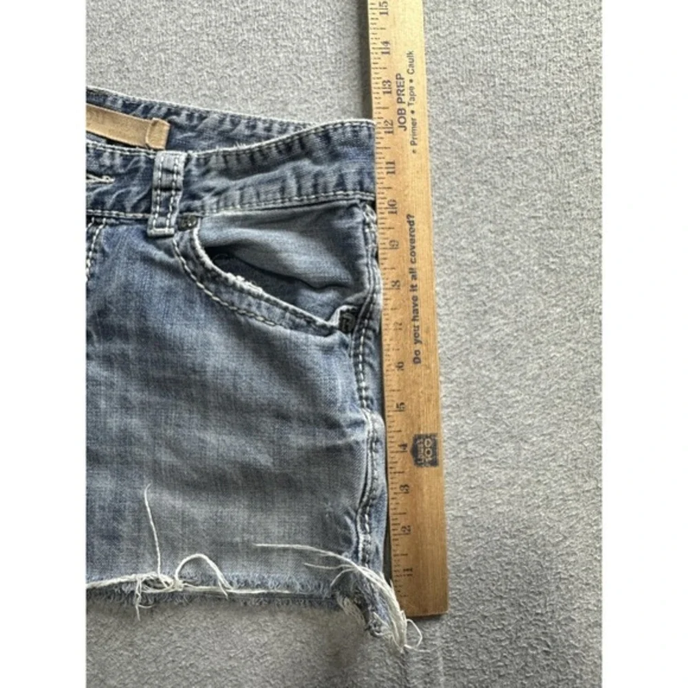 Rock &‎ Roll Cowboy Shorts Womens 32 Blue Denim Distressed Frayed Western